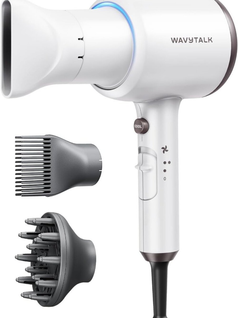 Ionic Hair Dryer with Diffuser for Curly Hair - Fast Drying, Frizz Control